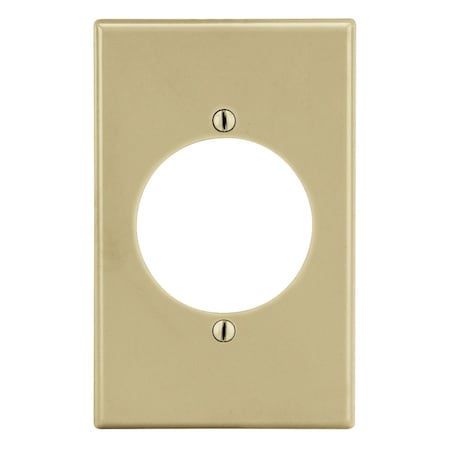 Hubbell Wiring Device-Kellems Wallplate, Mid-Size 1-Gang, 2.15" Opening, Ivory PJ724I